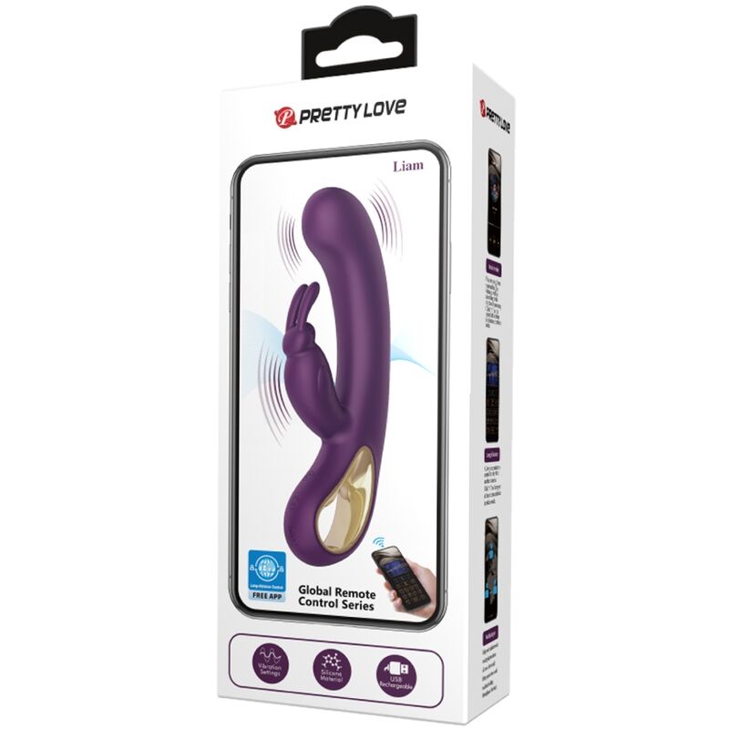 PRETTY LOVE - LIAM VIBRATEUR LAPIN ET STIMULATEUR DE POINT G VIOLET - 7eme ciel