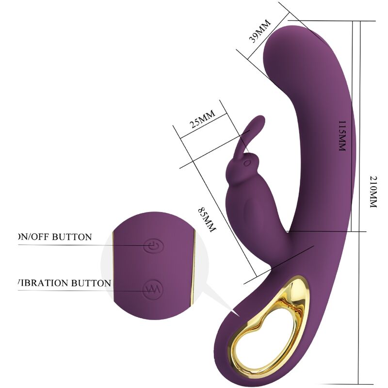 PRETTY LOVE - LIAM VIBRATEUR LAPIN ET STIMULATEUR DE POINT G VIOLET - 7eme ciel