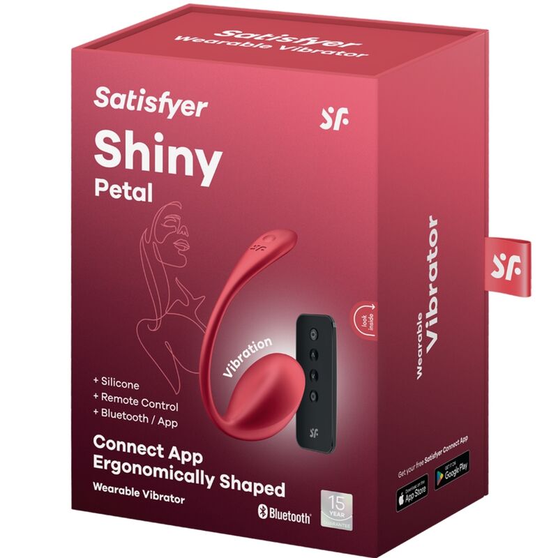 SATISFYER - SHINY PETAL STIMULATEUR À TÉLÉCOMMANDE À DISTANCE G POINT ROUGE APPLICATION GRATUITE - 7eme ciel
