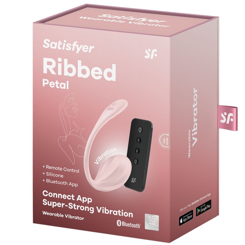 SATISFYER - RIBBED PETAL STIMULATEUR À DISTANCE G POINT ROSE APPLICATION GRATUITE - 7eme ciel