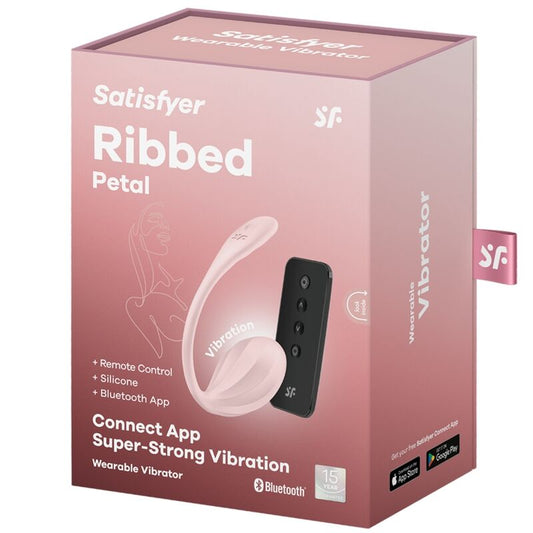 SATISFYER - RIBBED PETAL STIMULATEUR À DISTANCE G POINT ROSE APPLICATION GRATUITE - 7eme ciel