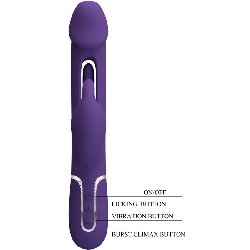 PRETTY LOVE - VIBRATEUR MULTIFONCTION 3 EN 1 KAMPAS RABBIT AVEC LANGUE VIOLET - 7eme ciel