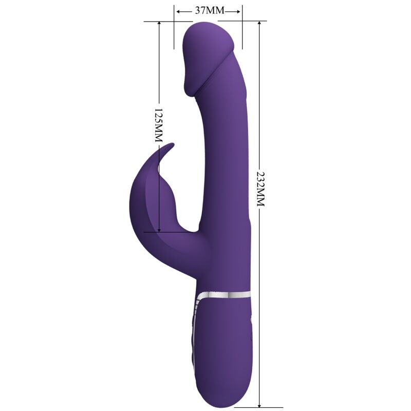 PRETTY LOVE - VIBRATEUR MULTIFONCTION 3 EN 1 KAMPAS RABBIT AVEC LANGUE VIOLET - 7eme ciel