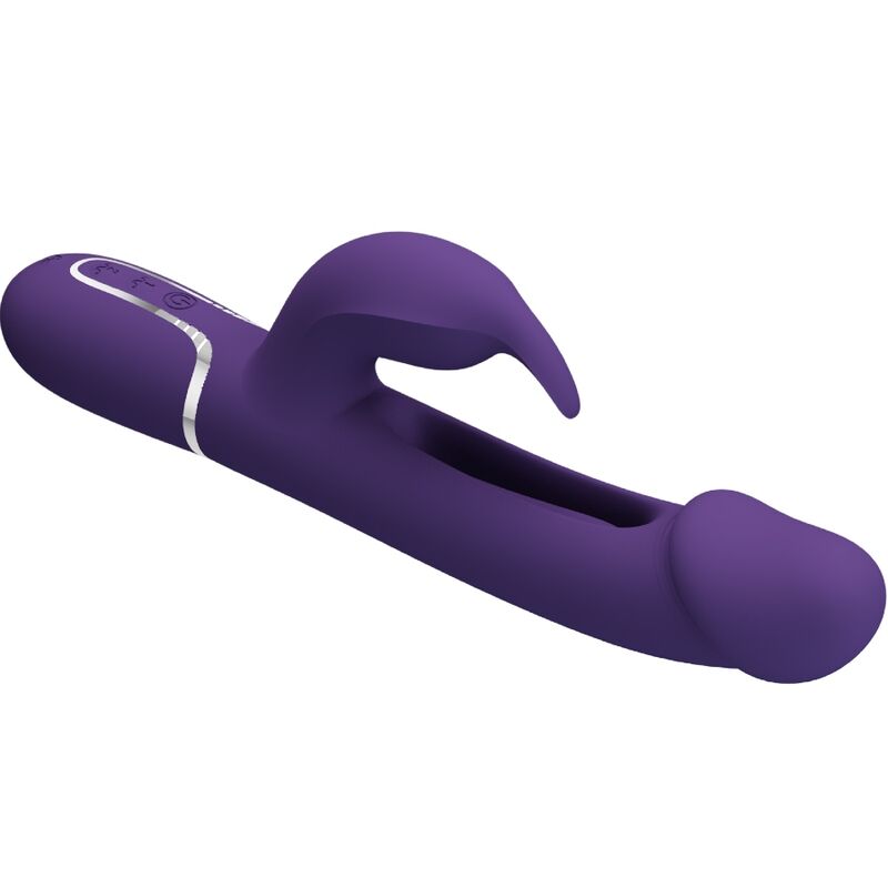 PRETTY LOVE - VIBRATEUR MULTIFONCTION 3 EN 1 KAMPAS RABBIT AVEC LANGUE VIOLET - 7eme ciel