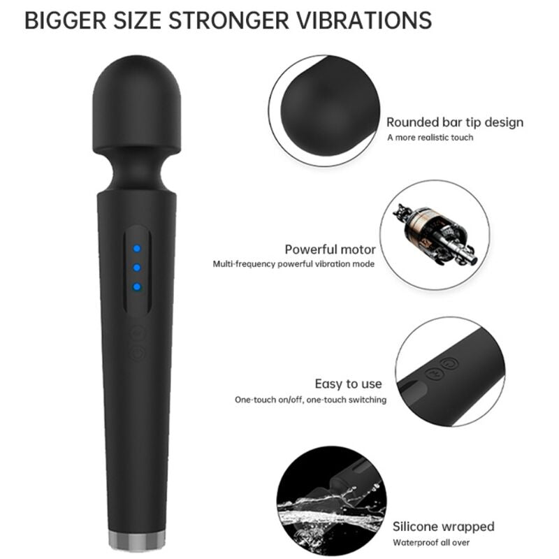 ARMONY - X POWER GRAND MASSAGE & VIBRATEUR 7 VIBRATIONS NOIR - 7eme ciel
