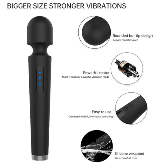 ARMONY - X POWER GRAND MASSAGE & VIBRATEUR 7 VIBRATIONS NOIR - 7eme ciel