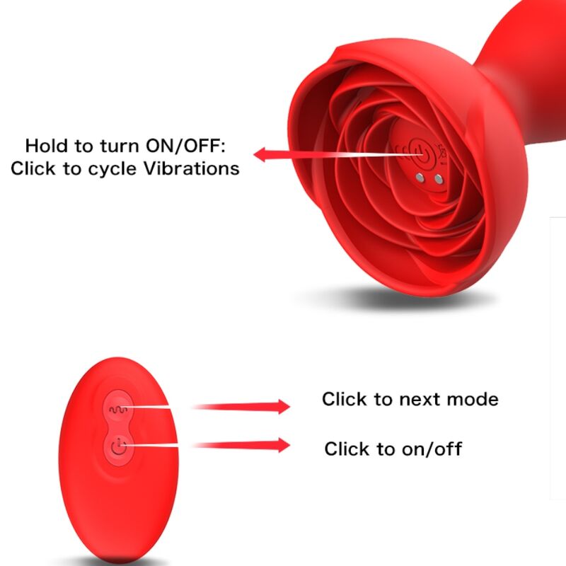 ARMONY - EXTREME A BLOOM VIBRATEUR ROSE ET PLUG ANAL TÉLÉCOMMANDE ROUGE - 7eme ciel