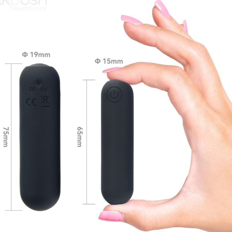 ARMONY - SPLASH HAHA VIBRATEUR BULLET SILICONE 10 VIBRATIONS 75 X 19 CM NOIR - 7eme ciel