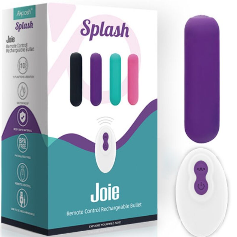 ARMONY - SPLASH JOIE VIBRATEUR BULLET TÉLÉCOMMANDE EN SILICONE 10 VIBRATIONS 75 X 19 CM VIOLET - 7eme ciel