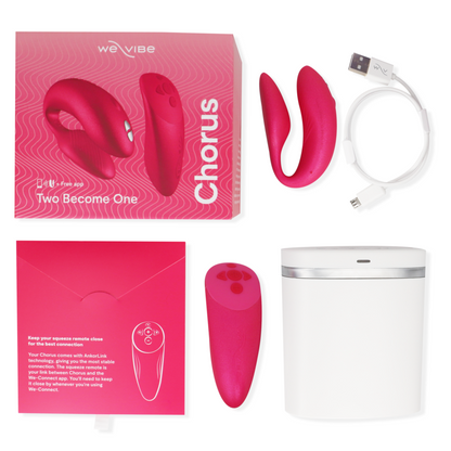 WE-VIBE - VIBRATEUR CHORUS POUR COUPLES AVEC COMMANDE DE SQUEEZE ROSE - 7eme ciel
