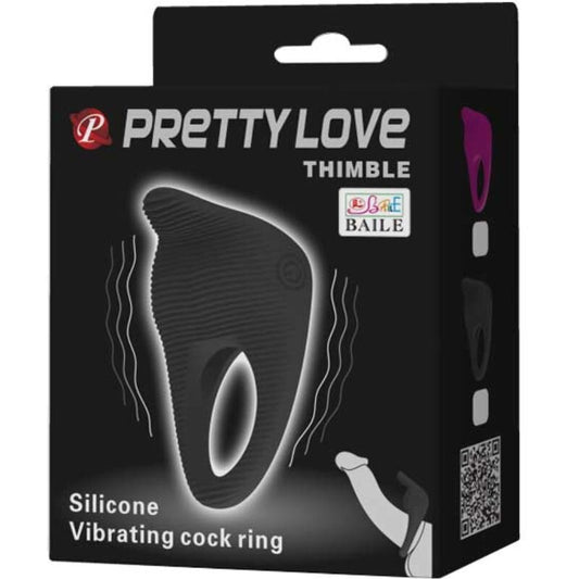 PRETTY LOVE - THIMBLE ANNEAU VIBRATEUR NOIR - 7eme ciel