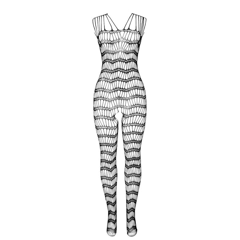 SUBBLIME - 951696 BODYSTOCKING RÉSILLE OUVERT AVEC BRETELLES SUR LES ÉPAULES NOIR TAILLE UNIQUE - 7eme ciel