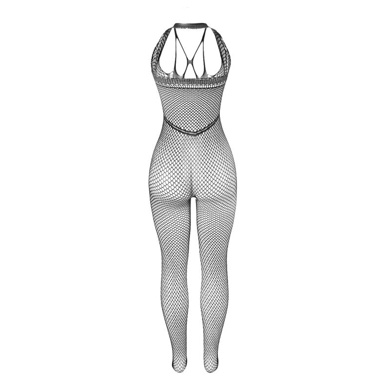 SUBBLIME - 951788 BODYSTOCKING LONG EN RESILLE AVEC BRETELLES SUR LA POITRINE ET LE DOS NOIR TAILLE UNIQUE - 7eme ciel