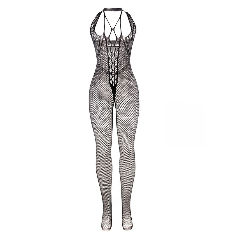 SUBBLIME - 951788 BODYSTOCKING LONG EN RESILLE AVEC BRETELLES SUR LA POITRINE ET LE DOS NOIR TAILLE UNIQUE - 7eme ciel
