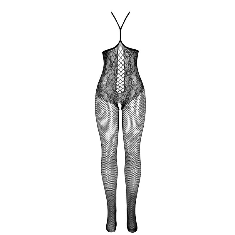 SUBBLIME - 951849 BODYSTOCKING RÉSILLE OUVERT ET COL LICOU NOIR TAILLE UNIQUE - 7eme ciel