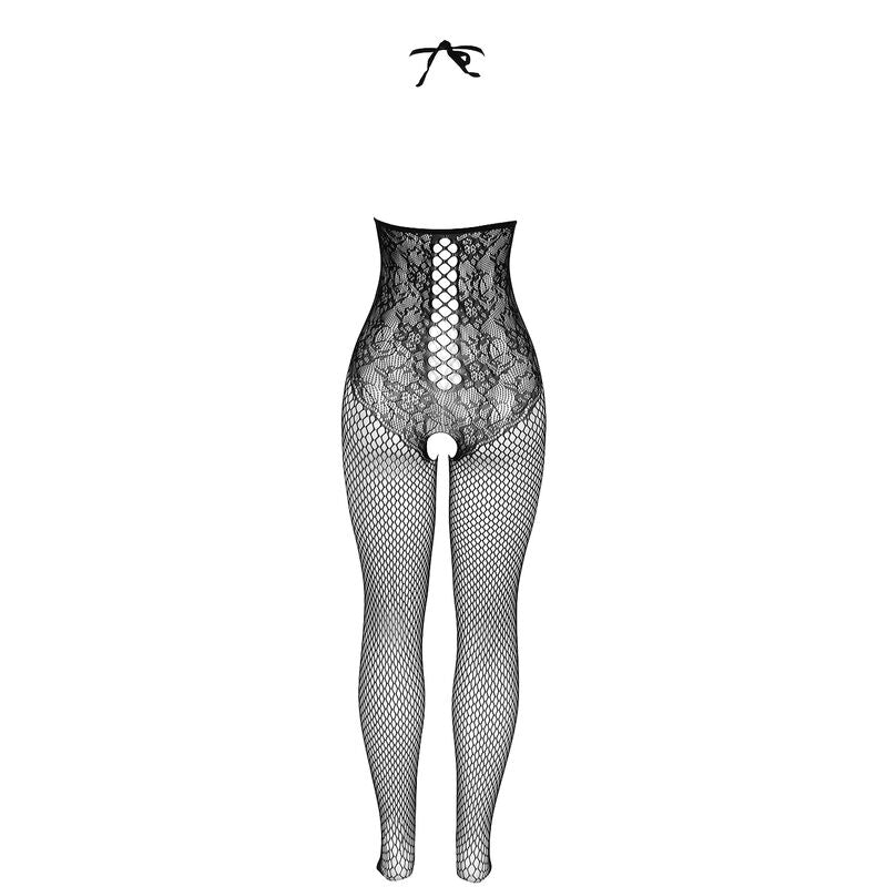 SUBBLIME - 951849 BODYSTOCKING RÉSILLE OUVERT ET COL LICOU NOIR TAILLE UNIQUE - 7eme ciel