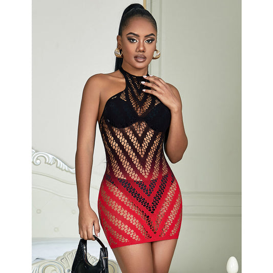 SUBBLIME - 952242 ROBE RÉSILLE ÉLASTIQUE DÉGRADÉ ROUGE ET NOIR TAILLE UNIQUE - 7eme ciel
