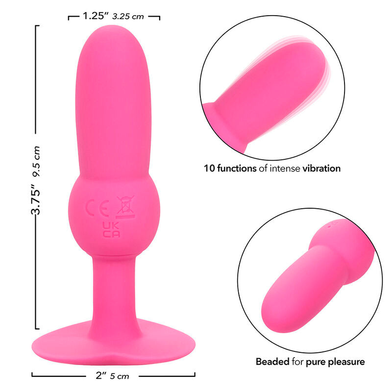 CALEXOTICS - FIRST TIME SONDE ANAL PLUG PERLÉE 10 VIBRATIONS ROSE - 7eme ciel