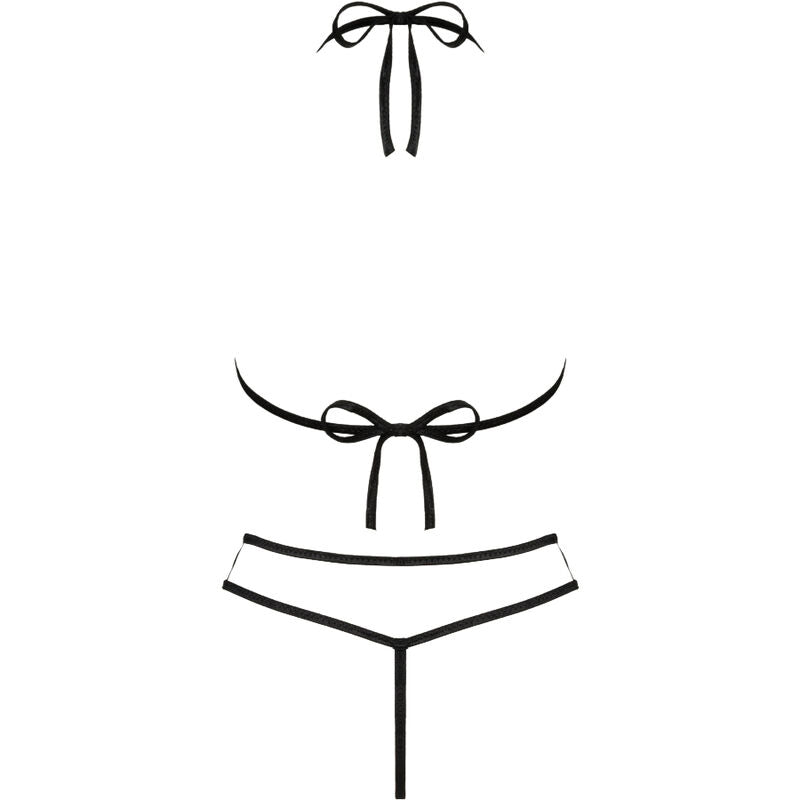 LIVCO CORSETTI FASHION - SOUTIEN-GORGE + STRING JIMENA LC 20216 NOIR TAILLE UNIQUE - 7eme ciel