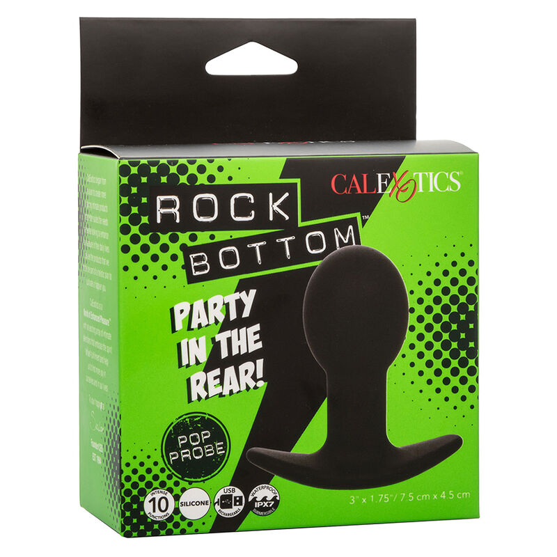 CALEXOTICS - ROCK BOTTOM PLUG ANAL 10 VIBRATIONS SILICONE NOIR - 7eme ciel