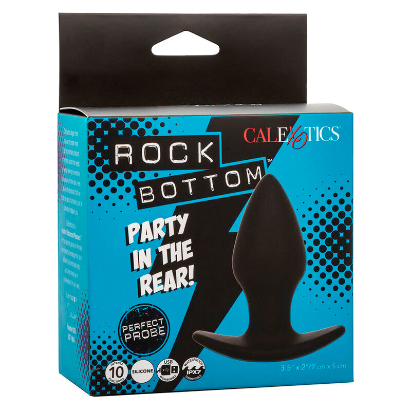 CALEXOTICS - ROCK BOTTOM PLUG ANAL PARFAIT 10 VIBRATIONS SILICONE NOIR - 7eme ciel