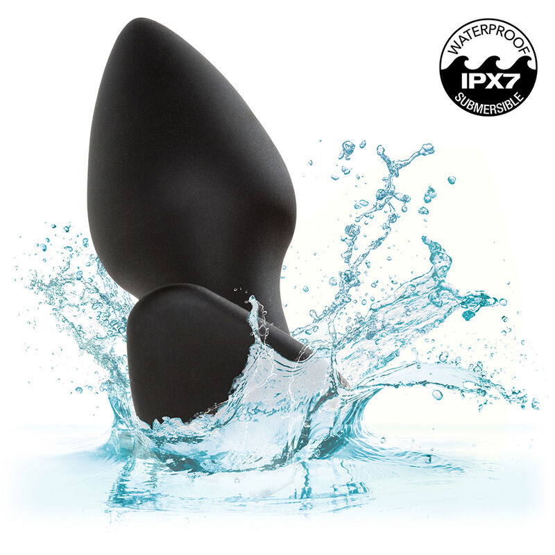 CALEXOTICS - ROCK BOTTOM PLUG ANAL PARFAIT 10 VIBRATIONS SILICONE NOIR - 7eme ciel
