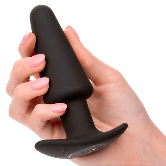 CALEXOTICS - ROCK BOTTOM TAPERED ANAL PLUG 10 VIBRATIONS SILICONE NOIR - 7eme ciel