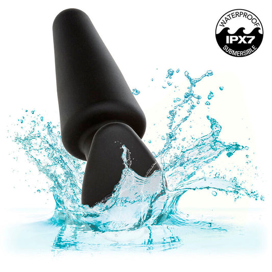 CALEXOTICS - ROCK BOTTOM TAPERED ANAL PLUG 10 VIBRATIONS SILICONE NOIR - 7eme ciel