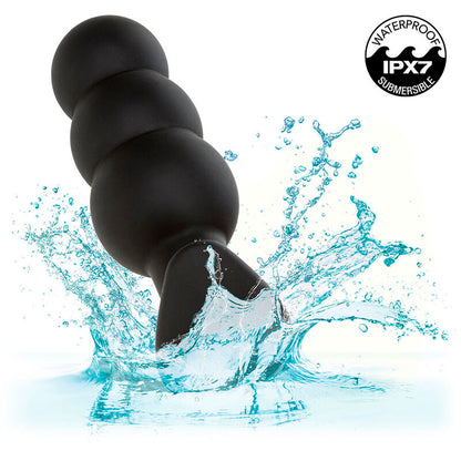 CALEXOTICS - ROCK BOTTOM PLUG ANAL PERLÉ 10 VIBRATIONS SILICONE NOIR - 7eme ciel