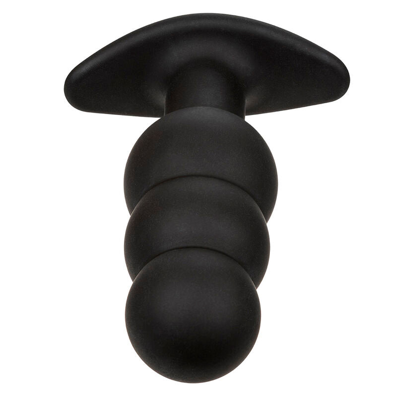 CALEXOTICS - ROCK BOTTOM PLUG ANAL PERLÉ 10 VIBRATIONS SILICONE NOIR - 7eme ciel