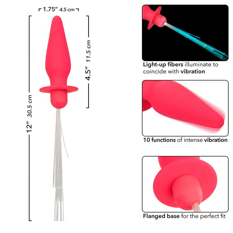 CALEXOTICS - SOUTHERN LIGHTS LIGHT UP PLUG ANAL 10 VIBRATIONS SILICONE ROSE - 7eme ciel
