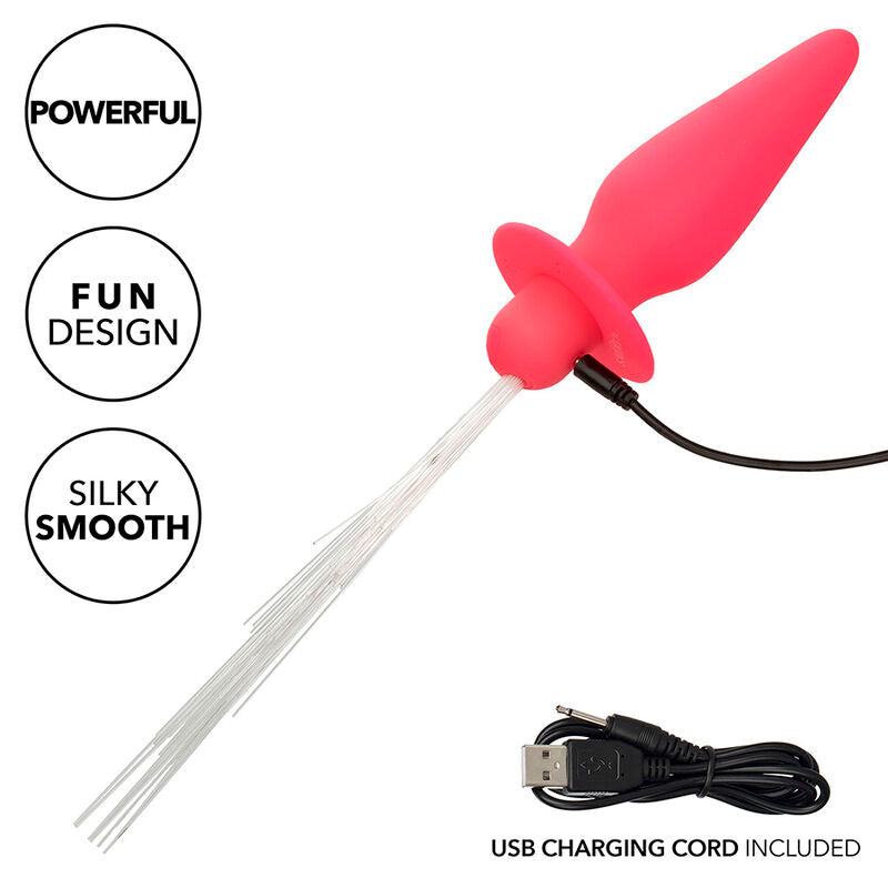 CALEXOTICS - SOUTHERN LIGHTS LIGHT UP PLUG ANAL 10 VIBRATIONS SILICONE ROSE - 7eme ciel