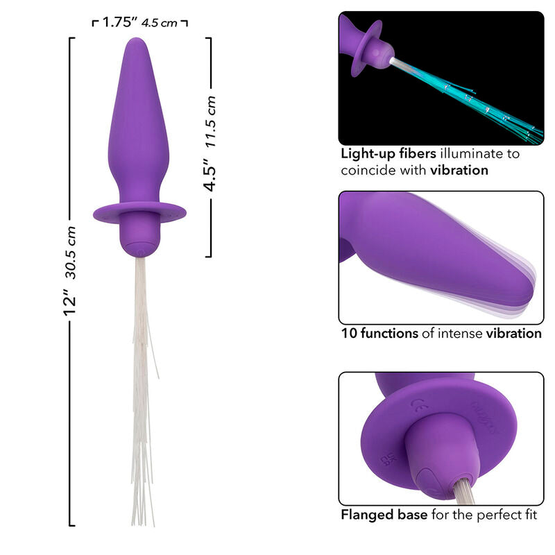 CALEXOTICS - SOUTHERN LIGHTS LIGHT UP PLUG ANAL10 VIBRATIONS SILICONE VIOLET - 7eme ciel