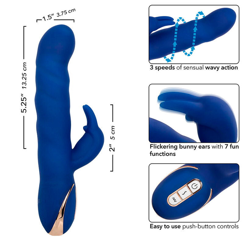 CALEXOTICS - JACK RABBIT VIBRATEUR WAVE MOTION BLEU - 7eme ciel