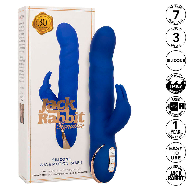 CALEXOTICS - JACK RABBIT VIBRATEUR WAVE MOTION BLEU - 7eme ciel