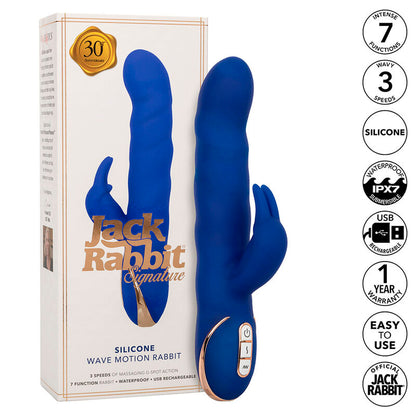 CALEXOTICS - JACK RABBIT VIBRATEUR WAVE MOTION BLEU - 7eme ciel