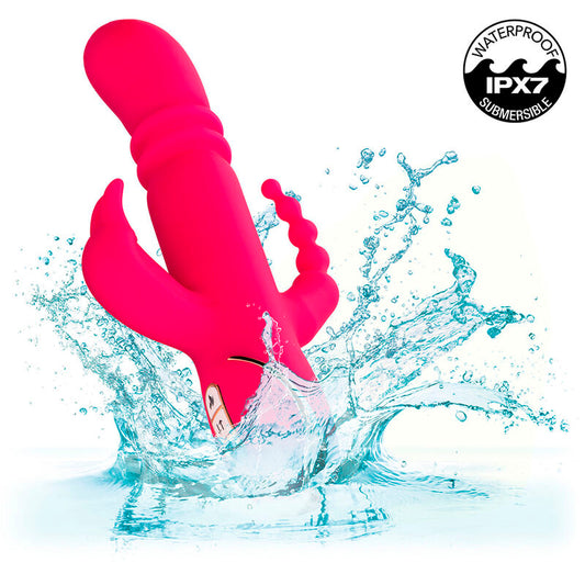 CALEXOTICS - JACK FANTASY TRIPLE VIBRATEUR CHAUFFANT LAPIN ROSE - 7eme ciel
