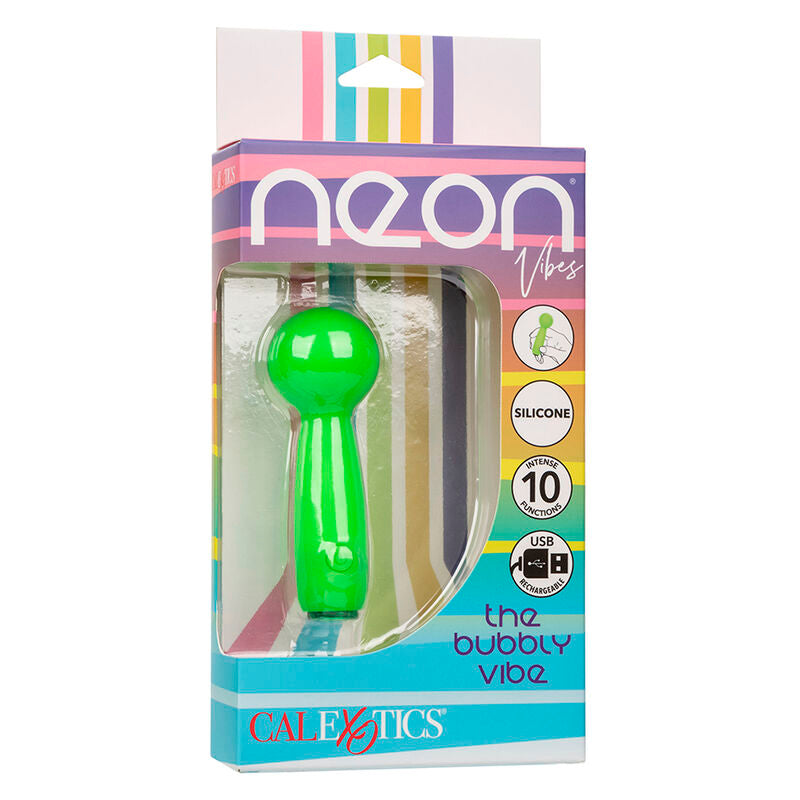 CALEXOTICS - NEON VIBES LE BUBBLY VIBE MINI MASSEUR 10 VIBRATIONS VERT - 7eme ciel