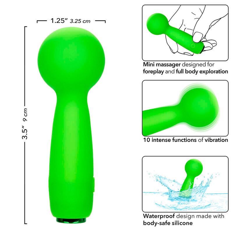 CALEXOTICS - NEON VIBES LE BUBBLY VIBE MINI MASSEUR 10 VIBRATIONS VERT - 7eme ciel