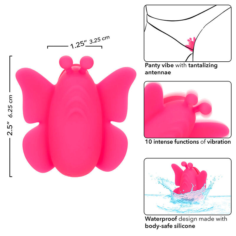 CALEXOTICS - NEON VIBES FLUTTER VIBE STIMULATEUR 10 VIBRATIONS ROSE - 7eme ciel