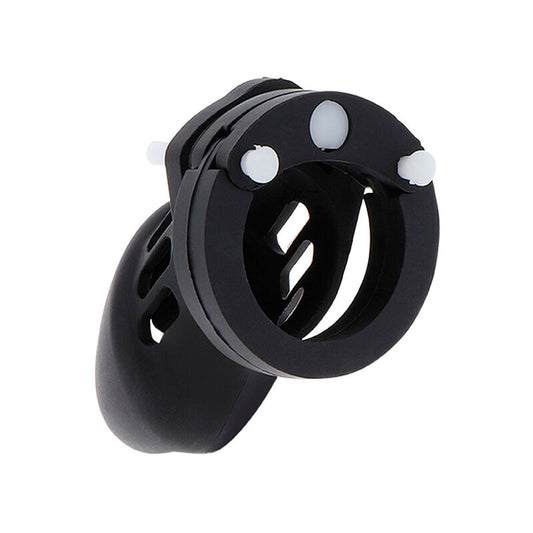 HIDDEN DESIRE - EXTREME CAGE DE CHASTETÉ SILICONE TAILLE S NOIR - 7eme ciel