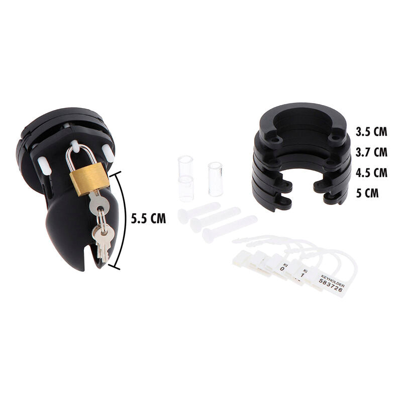 HIDDEN DESIRE - EXTREME CAGE DE CHASTETÉ SILICONE TAILLE S NOIR - 7eme ciel