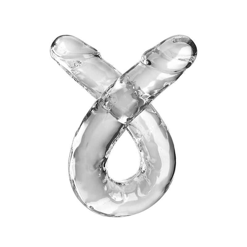 KING COCK -  DOUBLE TROUBLE GODE 46 CM TRANSPARENT