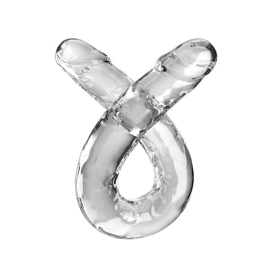 KING COCK -  DOUBLE TROUBLE GODE 46 CM TRANSPARENT