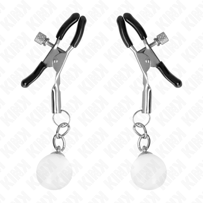 KINK - PINCES À METON BILLES DE VERRE ARGENT 6 CM - 7eme ciel