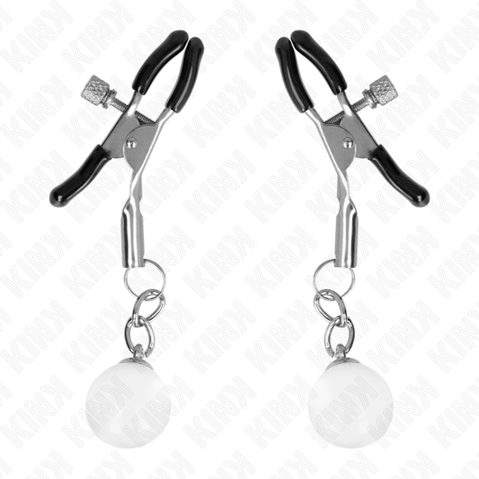 KINK - PINCES À METON BILLES DE VERRE ARGENT 6 CM - 7eme ciel