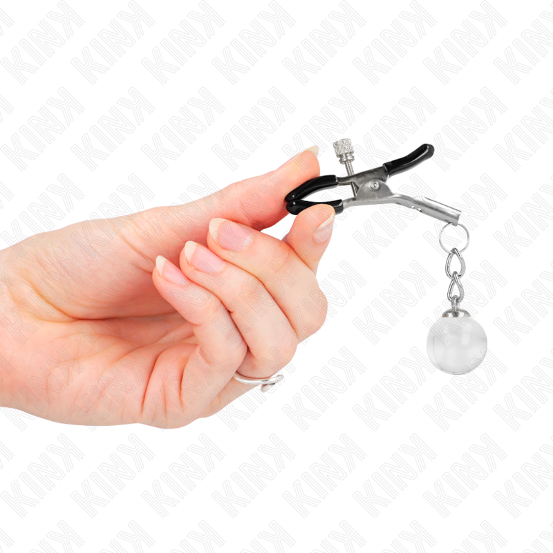 KINK - PINCES À METON BILLES DE VERRE ARGENT 6 CM - 7eme ciel
