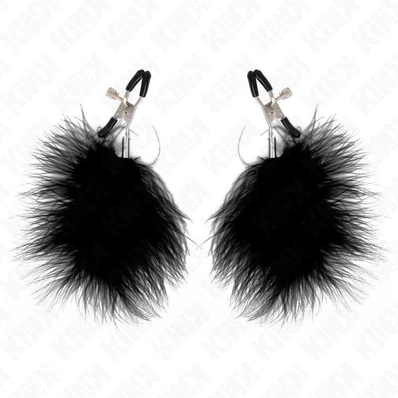 KINK - PINCE À METON PLUME NOIR 7 CM - 7eme ciel