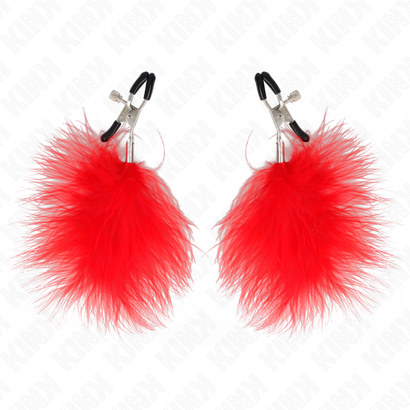 KINK - PINCE À METON PLUME ROUGE 7 CM - 7eme ciel
