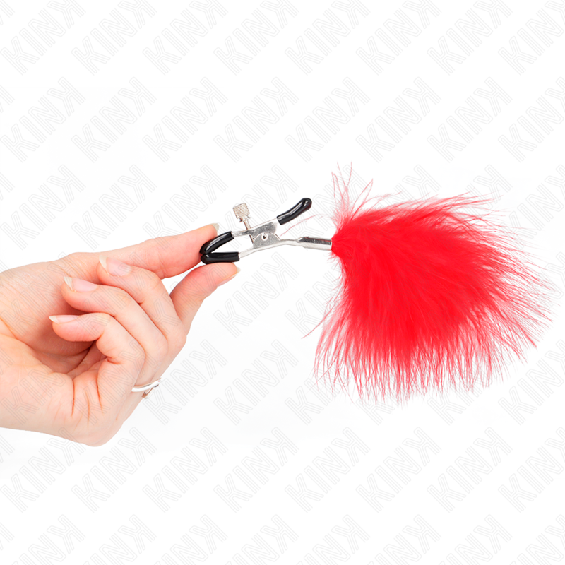 KINK - PINCE À METON PLUME ROUGE 7 CM - 7eme ciel